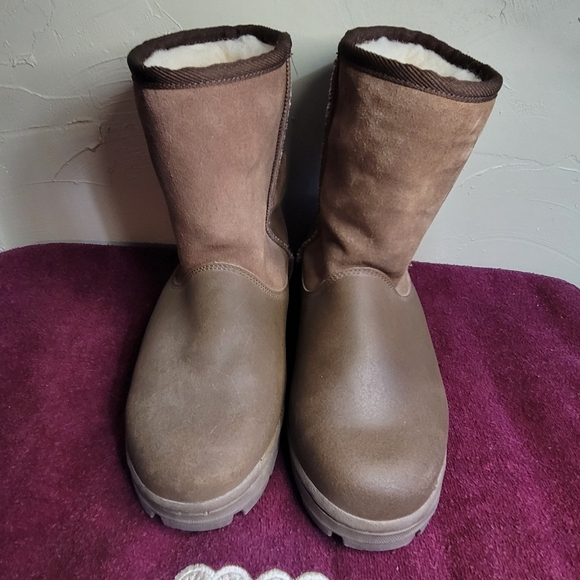 Emu Ridge Brown Boots Size 7 Australian Suede Wool Lining Mid Calf - Picture 11 of 11